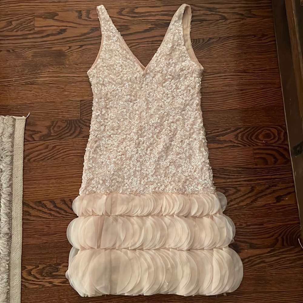 White sequin dress bride flapper
